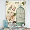 Designart - Blue Cottage Bird, Birdcage and Apple Blossoms II - Floral and botanical Premium Canvas Wall Art